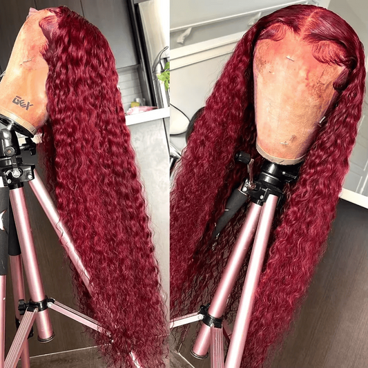 SL'HAIR 99J# Color Real HD Lace 13*4/13*6 Frontal Wig Deep Wave Pre Plucked
