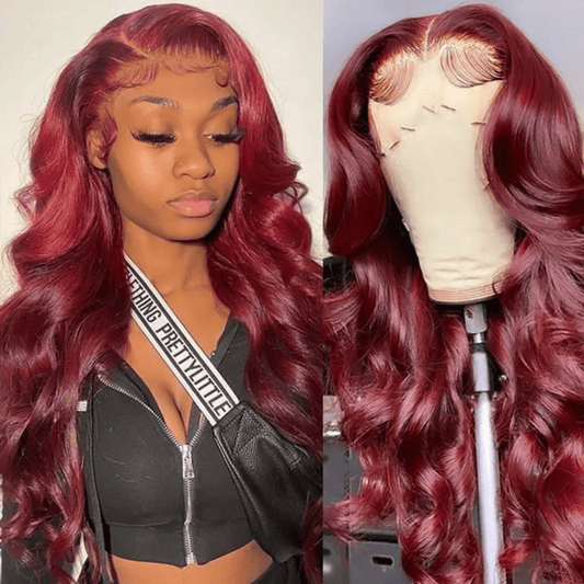 SL'HAIR 99J Color Real HD Lace 13*4/13*6 Frontal Wig Body Wave Pre Plucked