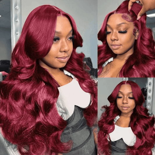 SL'HAIR 99J Color Real HD Lace 13*4/13*6 Frontal Wig Body Wave Pre Plucked