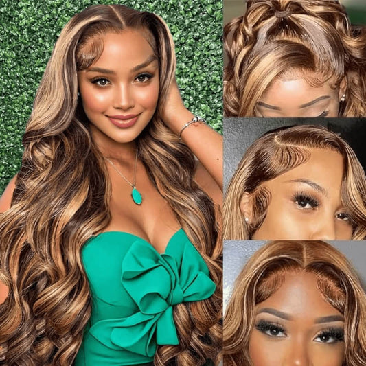 SL'HAIR Highlight Color Real HD Lace 13*4/13*6 Frontal Wig Body Wave Pre Plucked