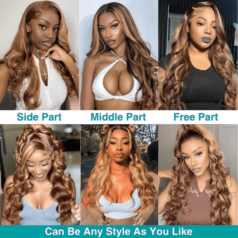 SL'HAIR Highlight Color Real HD Lace 13*4/13*6 Frontal Wig Body Wave Pre Plucked