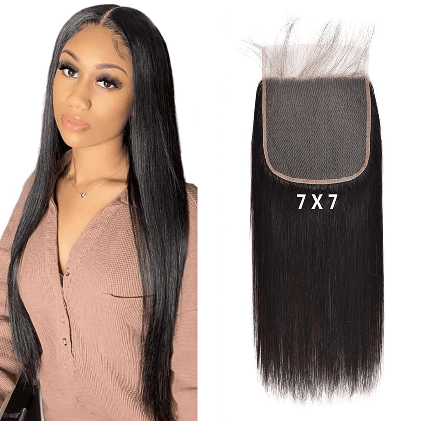 SL'HAIR Lace Closure Only, 6*6 7*7 Real Invisible HD Lace Closure Only